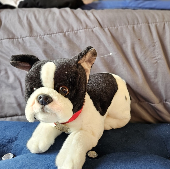 FAO Schwarz Plush Dog Boston Terrier Stuffed Animal Puppy - - Picture 1 of 7